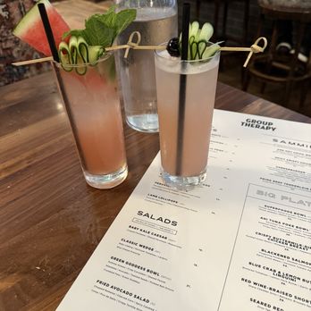 Group Therapy - Cucumber basil spritz w watermelon, low Cotton Candy - Wine Bars Near Me - Austin, Texas Group Therapy - Cucumber basil spritz w watermelon, low Cotton Candy - Wine Bars Near Me - Austin, Texas