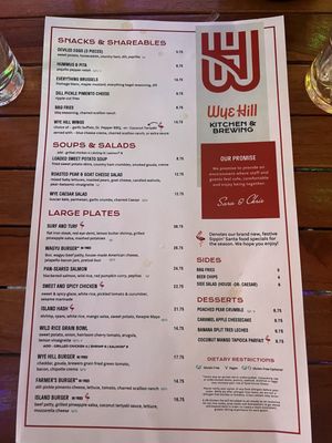 Menu photo 2 Wye Hill Kitchen & Brewing Raleigh, NC