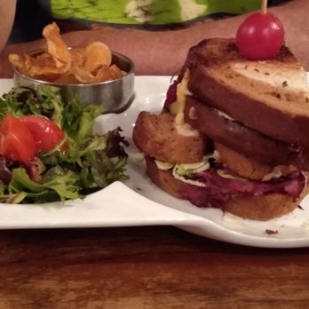 Vaudeville - Reuben.  It's huge.  Meat lean and delicious! - New American Near Me - Fredericksburg, Texas