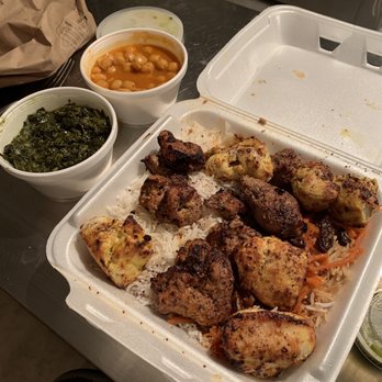 Loudoun Kabob - Chicken 9. Chicken Kabob and Lamb Kabob Sides - Spinach and chickpeas - Middle Eastern Near Me - Ashburn, Virginia