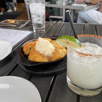Kitchen Social - Biscuits, Street Corn Nachos and spicy Coconut margarita. - Cocktail Bars Near Me - Columbus, Ohio