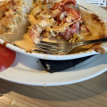 Riverside Tavern - Lobster Mac and Cheese, which I had.  Lots or lobster.  More Lobster than ordering a whole lobster.  Would totally get again and will. - New American Near Me - Crosslake, Minnesota