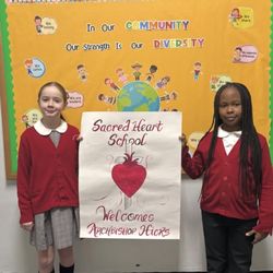 Sacred Heart School - 3rd graders welcome new Archbishop Hicks to NYC!