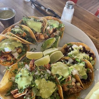 Quecho Elevated Mexican Eatery - 12 street taco platter, with a few removed - Mexican Near Me - Julian, California