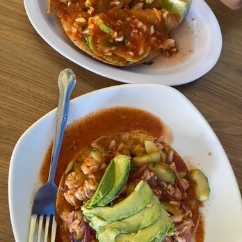Mariscos El Hermano - Tacos Dorados y Tostada de aguachile rojos. - Seafood Near Me - Huntington Park, California