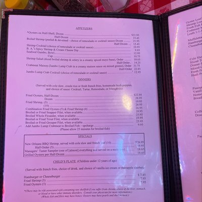 Menu photo 5 S. & D. Oyster Company Dallas, TX Menu photo 5 S. & D. Oyster Company Dallas, TX