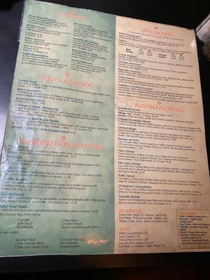 Menu photo 7 Tres Amigos Austin, TX
