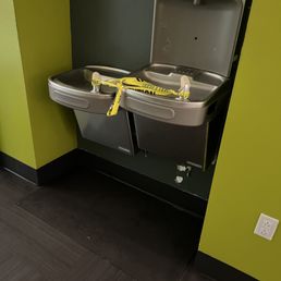 3 out of 4 water fountains out of commission. 3 out of 4 water fountains out of commission.