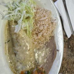 One chicken enchilada green sauce