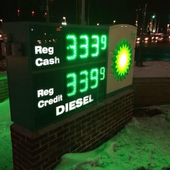 bp - Sign lit up. - Gas Stations Near Me - Canton, Michigan