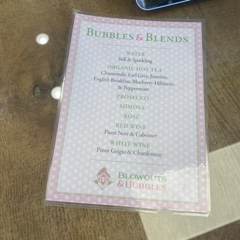 Blowouts And Bubbles - Drink menu - Bubbles and blends - Blow Dry/Out Services Near Me - Greensboro, North Carolina Blowouts And Bubbles - Drink menu - Bubbles and blends - Blow Dry/Out Services Near Me - Greensboro, North Carolina