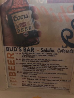 Menu photo 2 Bud's Cafe and Bar Sedalia, CO Menu photo 2 Bud's Cafe and Bar Sedalia, CO