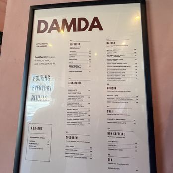 Damda - Menu - Coffee & Tea Near Me - Los Angeles, California