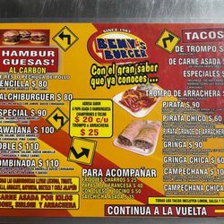 Bennys Burguer - Menu 2022