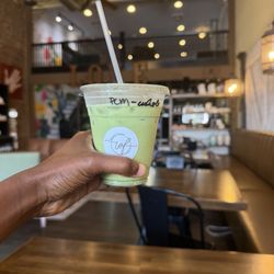 Woodsy floral & Coffee - Iced Peach Cobbler Matcha - sooo good! I got one iced and hot to see which was better! Both were soo good!!