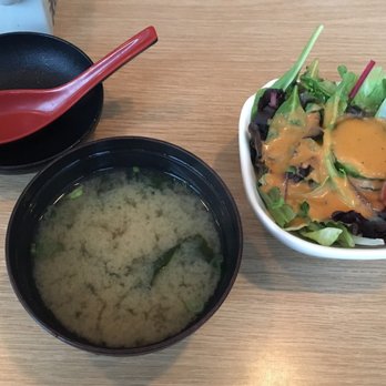 Fuji at Kendall - Miso soup and salad - Sushi Bars Near Me - Cambridge, Massachusetts