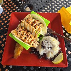 One Love Rum Kitchen - Blackened Mahi Mahi tacos.