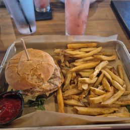 Chicken herb sandwich on gluten-free bun Chicken herb sandwich on gluten-free bun
