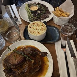 The chicken and the steak and I got a pisco sour. The chicken and the steak and I got a pisco sour.