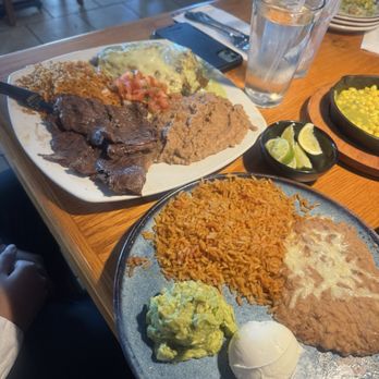 Toro Bravo - carne asada and chile relleno with rice and beans on the side - Mexican Near Me - Vail, Arizona Toro Bravo - carne asada and chile relleno with rice and beans on the side - Mexican Near Me - Vail, Arizona