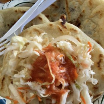 San Vicente - 3 Pupusas de Frijol y Queso con Curtido y Salsa - Salvadoran Near Me - San Leandro, California San Vicente - 3 Pupusas de Frijol y Queso con Curtido y Salsa - Salvadoran Near Me - San Leandro, California