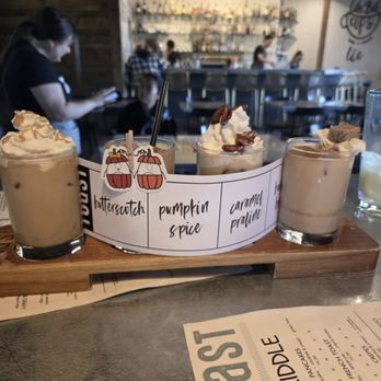 Toast Murrieta - Flight of lattes - did I already post this? - Breakfast & Brunch Near Me - Murrieta, California Toast Murrieta - Flight of lattes - did I already post this? - Breakfast & Brunch Near Me - Murrieta, California