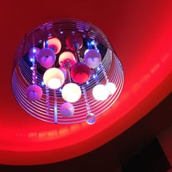 China Kitchen - Funky Red lighting in the bathroom