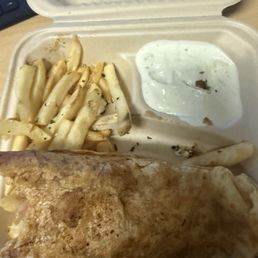 Chicken Shawarma with fries and Tzatziki Chicken Shawarma with fries and Tzatziki