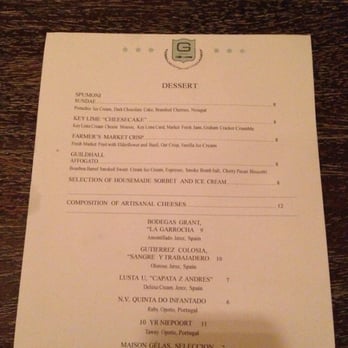 Guildhall - Dessert menu...the menu addition was incredible, if you like chocolate. - New American Near Me - Glencoe, Illinois