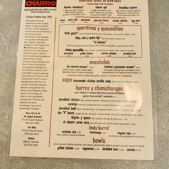 El Charro Cafe - Menu - Mexican Near Me - Tucson, Arizona El Charro Cafe - Menu - Mexican Near Me - Tucson, Arizona