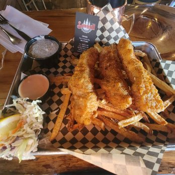 Sawmill Grille & Spirits - The BEST SCRUMDIDLIOSOUS FISH & CHIPS!! - American Near Me - Post Falls, Idaho Sawmill Grille & Spirits - The BEST SCRUMDIDLIOSOUS FISH & CHIPS!! - American Near Me - Post Falls, Idaho