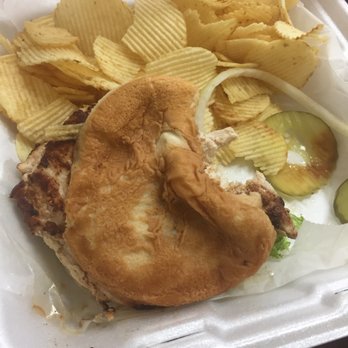 Paxton's Grill - Soggy Grill Chicken Sandwich with a side of soggy chips yummm - Breakfast & Brunch Near Me - Loveland, Ohio