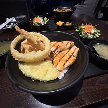 Ukai Japanese Bistro - Mix Tempura and salmon teriyaki - Japanese Near Me - San Ramon, California Ukai Japanese Bistro - Mix Tempura and salmon teriyaki - Japanese Near Me - San Ramon, California