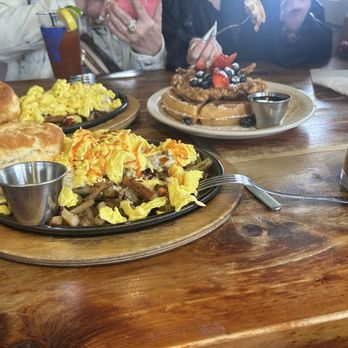 Nadeen's Hermitage Haven - Farmers skillet , chicken and waffles, and baileys coffee with Bloody Mary. Can't say enough about how good the food is! - Breakfast & Brunch Near Me - Hermitage, Tennessee