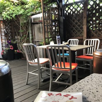 Crazy Burger - Outside patio seating in early May (heaters for colder days are available) - Juice Bars & Smoothies Near Me - Narragansett, Rhode Island