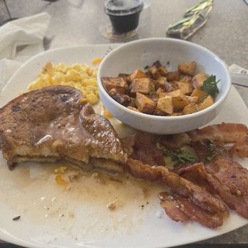 Rare Savory Taste Kitchen - French Toast, soft scrambled eggs, bacon, fresh seasoned potato chunks - Breakfast & Brunch Near Me - Toledo, Ohio Rare Savory Taste Kitchen - French Toast, soft scrambled eggs, bacon, fresh seasoned potato chunks - Breakfast & Brunch Near Me - Toledo, Ohio
