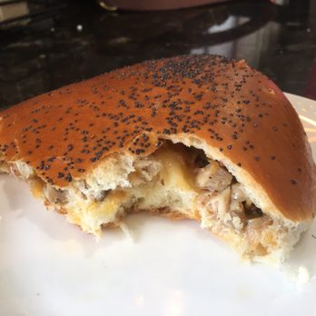Katya's Bakery - Inside of the chicken, bacon, and mushroom piroshki! - Coffee & Tea Near Me - Everett, Washington Katya's Bakery - Inside of the chicken, bacon, and mushroom piroshki! - Coffee & Tea Near Me - Everett, Washington