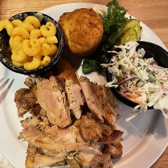 Double B's BBQ - Pulled chicken (delicious), Cole slaw (standard), Mac and cheese (pretty good)--the corn bread muffin was the best I've ever had - Barbeque Near Me - West Allis, Wisconsin Double B's BBQ - Pulled chicken (delicious), Cole slaw (standard), Mac and cheese (pretty good)--the corn bread muffin was the best I've ever had - Barbeque Near Me - West Allis, Wisconsin