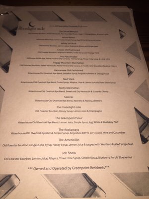 Menu photo 3 The Moonlight Mile Brooklyn, NY Menu photo 3 The Moonlight Mile Brooklyn, NY