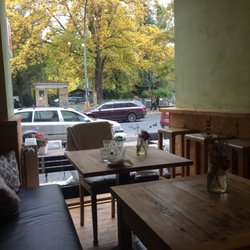 Coffee & Deli Queen of Muffins - View thru the window outside #Hermannstrasse #Neu-Koelln