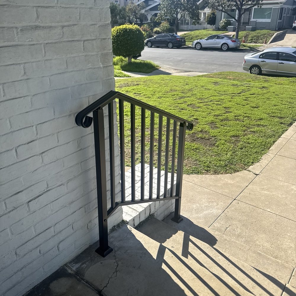 Pre-made hand rail for stairs.