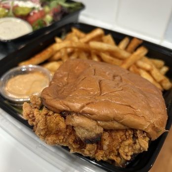Parkway Kebab and Grill - Crispy Chicken Sandwich with fries - Mediterranean Near Me - Moorpark, California Parkway Kebab and Grill - Crispy Chicken Sandwich with fries - Mediterranean Near Me - Moorpark, California