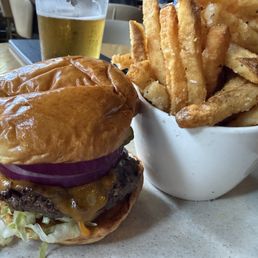 Cheeseburger and fries