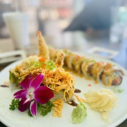 Hot Sake Sushi & Asian - Volcano Roll(cooked) Clearwater Beach Roll(raw)