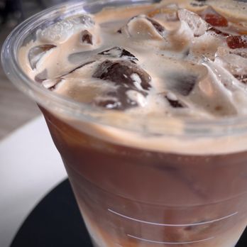 Costee Coffee - Mango Coconut Latte ($5.99 - 24oz) - Close Up - Coffee & Tea Near Me - Rowland Heights, California