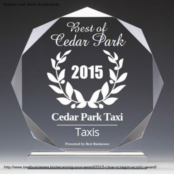 Cedar Park Taxi Service - Best of Cedar Park 2015 Cedar Park Taxi won in the taxi category. I found this in the local newspaper while I was in Texas. - Taxis Near Me - Cedar Park, Texas Cedar Park Taxi Service - Best of Cedar Park 2015 Cedar Park Taxi won in the taxi category. I found this in the local newspaper while I was in Texas. - Taxis Near Me - Cedar Park, Texas