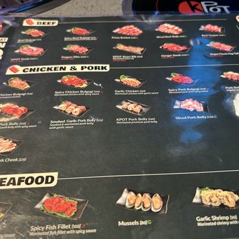KPOT Korean BBQ & Hot Pot - Meat options on the bbq menu - Korean Near Me - Ballwin, Missouri