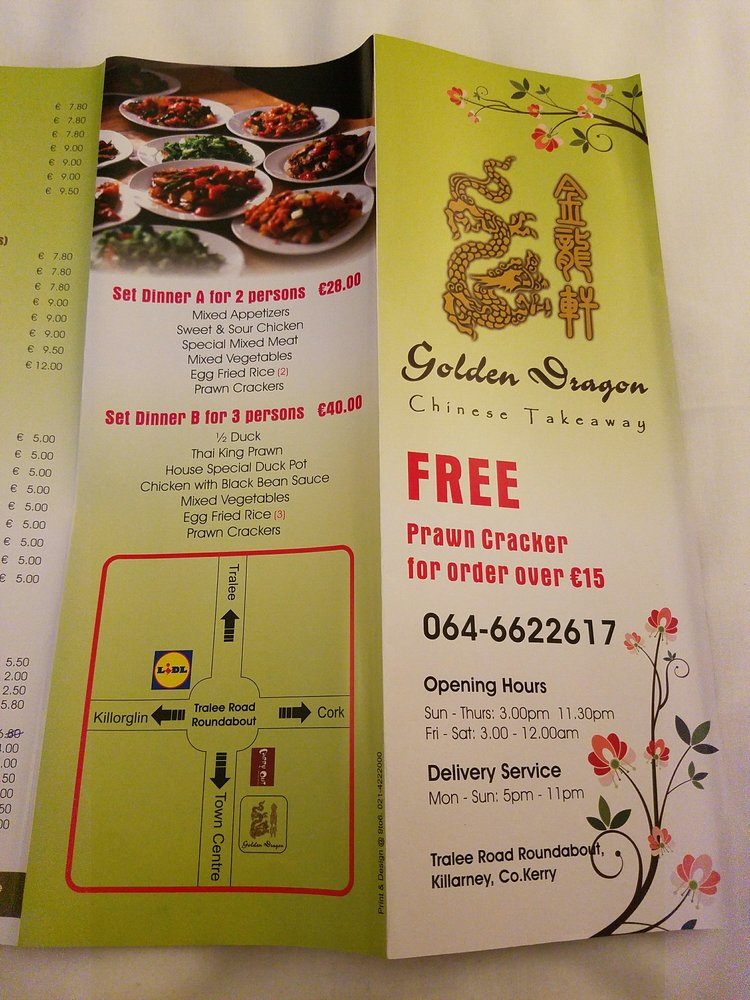 GOLDEN DRAGON CHINESE TAKEAWAY Updated June 2024 Tralee Road