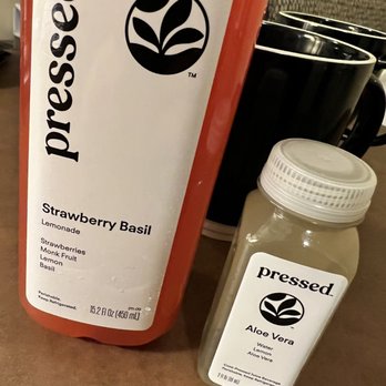 Pressed Juicery - Strawberry Basil Lemonade. 5/5, really nicely mild! Aloe Vera Water Hydration Shot. 0/5, do not try. IG: @amei.eats - Juice Bars & Smoothies Near Me - Santa Barbara, California Pressed Juicery - Strawberry Basil Lemonade. 5/5, really nicely mild! Aloe Vera Water Hydration Shot. 0/5, do not try. IG: @amei.eats - Juice Bars & Smoothies Near Me - Santa Barbara, California