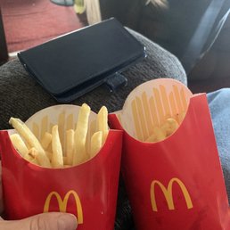 Large and medium fries as came